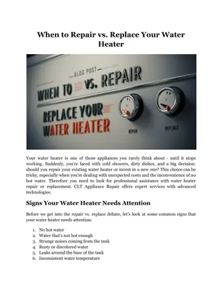 When to Repair vs. Replace Your Water Heater