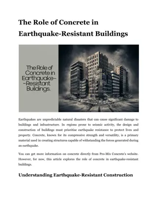 The Role of Concrete in Earthquake-Resistant Buildings