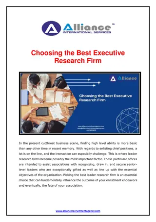 Choosing the Best Executive Research Firm