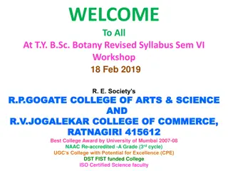 Workshop on T.Y.B.Sc. Botany Revised Syllabus Semester VI at R.P. Gogate College of Arts & Science and R.V. Jogalekar College of Commerce