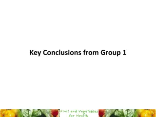 Key Conclusions from Group 1: National Health Challenges and Strategies