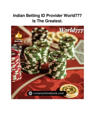 Indian Betting ID Provider World777 Is The Greatest