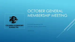 Columbia Elementary PTA October Membership Meeting Highlights