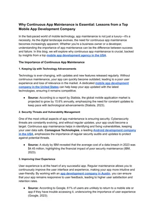Why Continuous App Maintenance is Essential_ Lessons from a Top Mobile App Development Company