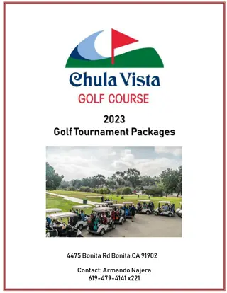 Chula Vista Golf Course - 2023 Tournament Packages and Amenities