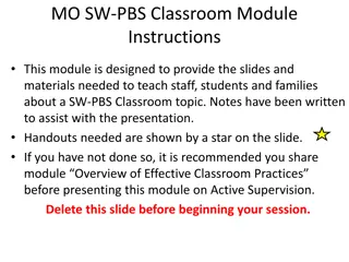 Effective Classroom Practices: Active Supervision Module