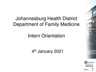 Johannesburg Health District Family Medicine Intern Orientation Overview