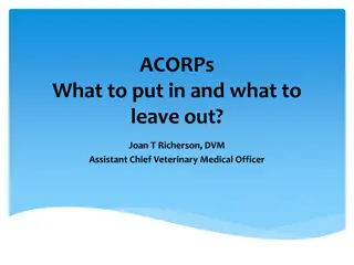 Effective Inclusion and Exclusion Guidelines for ACORPs