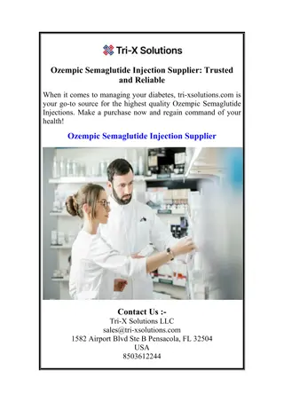 Ozempic Semaglutide Injection Supplier Trusted and Reliable