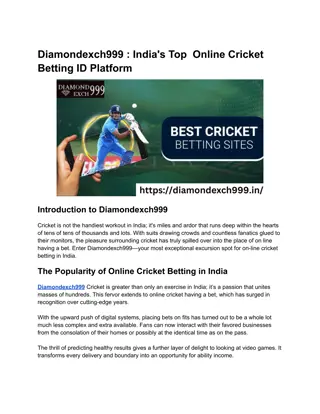 Diamondexch999 _ India's Top  Online Cricket Betting ID Platform