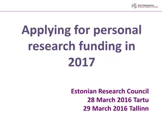 Innovations in Estonian Research Council Funding Programs