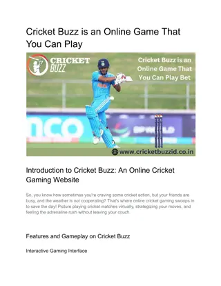 Cricket Buzz is an Online Game That You Can Play