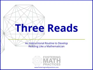 Develop Math-like Reading Skills with Three Reads Instructional Routine