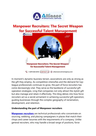 Manpower Recruiters: The Secret Weapon for Successful Talent Management