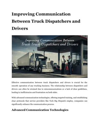 Improving Communication Between Truck Dispatchers and Drivers