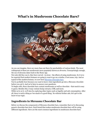 What’s in Mushroom Chocolate Bars