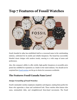 Top 7 Features of Fossil Watches (1)