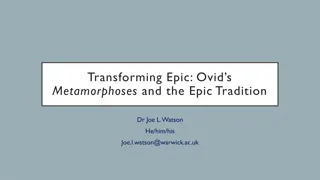 Ovid's Metamorphoses and the Epic Tradition with Dr. Joe L. Watson