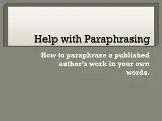 Effective Techniques for Paraphrasing Academic Work