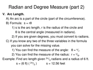 Radian and Degree Measure for Arc Length and Area of a Sector