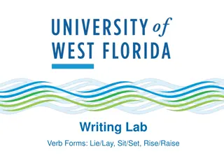 Verb Forms: Lie/Lay, Sit/Set, Rise/Raise