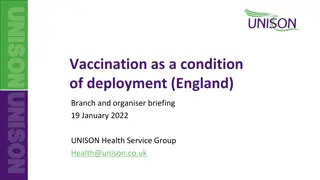 UNISON Briefing on Vaccination as a Condition of Deployment in England