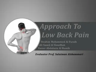 Approach to Low Back Pain Evaluation and Management