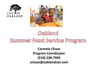 Oakland Summer Food Service Program Overview