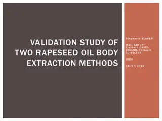 Validation Study of Rapeseed Oil Body Extraction Methods