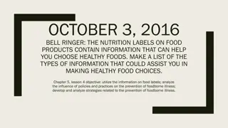 Nutrition Labels and Food Safety Practices