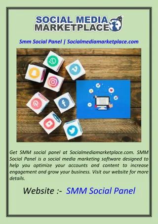 Get SMM social panel at Socialmediamarketplace.com. SMM Social Panel