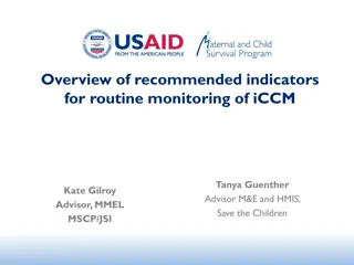 Overview of Recommended Indicators for Routine Monitoring of iCCM