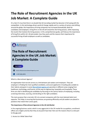 The Role of Recruitment Agencies in the UK Job Market A Complete Guide