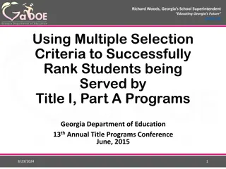 Utilizing Multiple Selection Criteria for Student Ranking in Education Programs