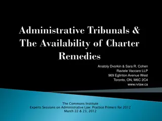 Tribunals, Charter Rights, and Remedies in Canadian Administrative Law