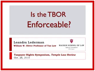 The Enforceability of Taxpayer Bill of Rights (TBOR)