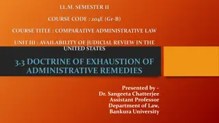 Doctrine of Exhaustion of Administrative Remedies in Comparative Administrative Law