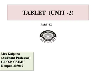 Coating Composition for Tablets: A Guide by Mrs. Kalpana, Assistant Professor