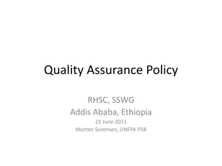 Quality Assurance Policy for Reproductive Health Supplies and Services in Ethiopia