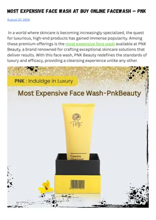 Most Expensive Face Wash at Buy Online Facewash — PNK