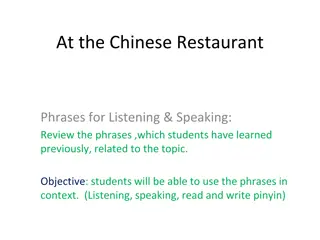 Chinese Restaurant Phrases for Listening & Speaking Review