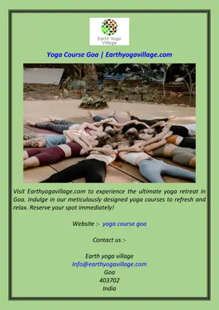 Visit Earthyogavillage.com to experience the ultimate yoga retreat in Goa.