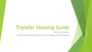 Saint Leo University Transfer Housing Guide 2018-2019: Selection Process for Incoming Transfer Students