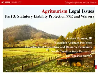 Agritourism Legal Issues: Liability Protection and Risk Management