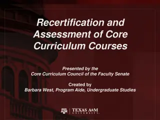 Recertification and Assessment of Core Curriculum Courses