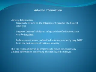 Understanding Adverse Information Reporting in National Security