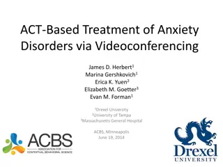 Enhancing Access to Anxiety Disorder Treatment through Videoconferencing