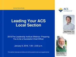 ACS Local Section Leadership Webinar Overview