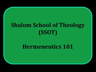 Hermeneutics at Shalom School of Theology (SSOT) through General Principles and Biblical Examples