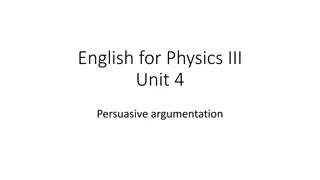 Energy Sources and Arguments in Physics III Unit 4